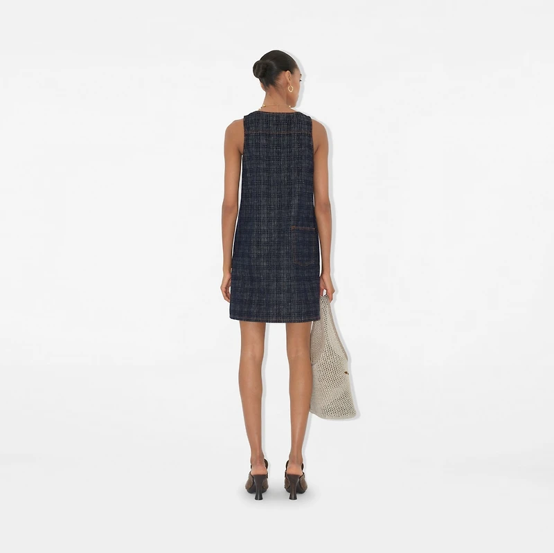 Check Denim Dress in Indigo - Women, Cotton | Burberry® Official