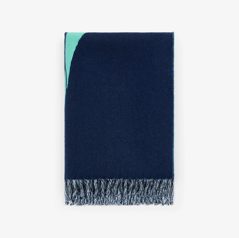 EKD Wool Cashmere Blanket in Damson blue | Burberry® Official