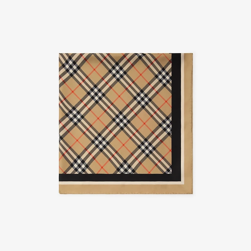 Check Silk Scarf in Sand | Burberry® Official