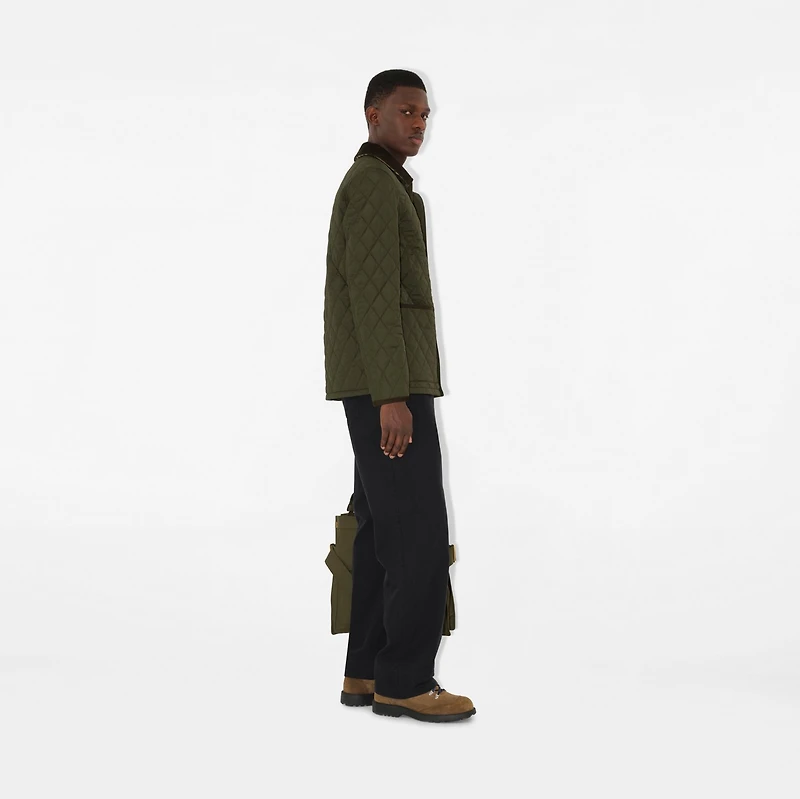 Quilted Nylon Barn Jacket in Shale green - Men | Burberry® Official