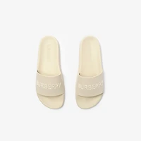 Logo Slides in Sesame white/dove beige - Women | Burberry® Official