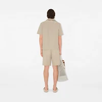Knot Logo Cotton Shorts in Fossil - Men | Burberry® Official
