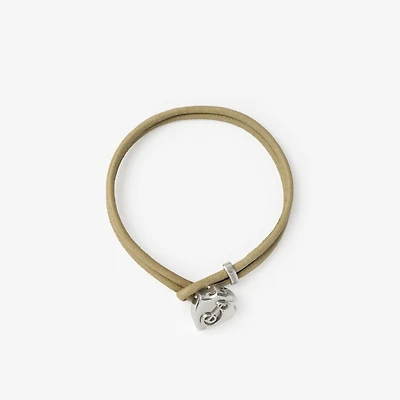 Leather B Shield Bracelet in Silver/artichoke - Men | Burberry® Official