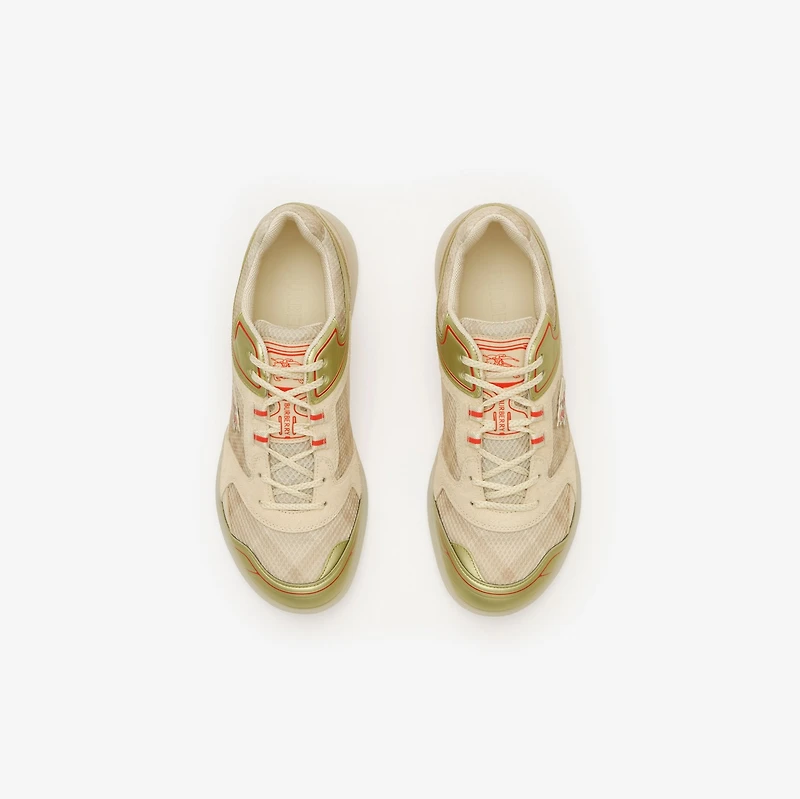 Check Matrix Sport Sneakers in Gold/clam beige - Men | Burberry® Official