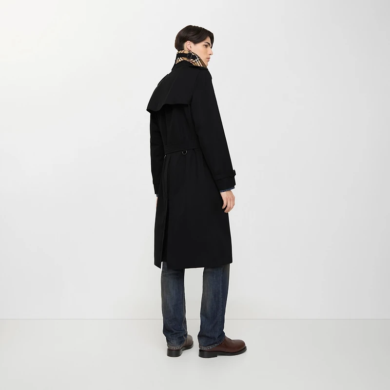 Long Kensington Heritage Trench Coat in Black - Men, Cotton Gabardine | Burberry® Official