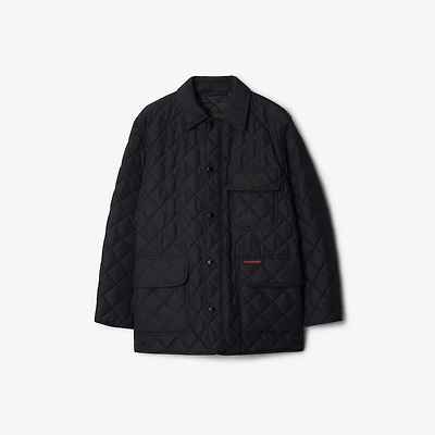Quilted Nylon Jacket in Black