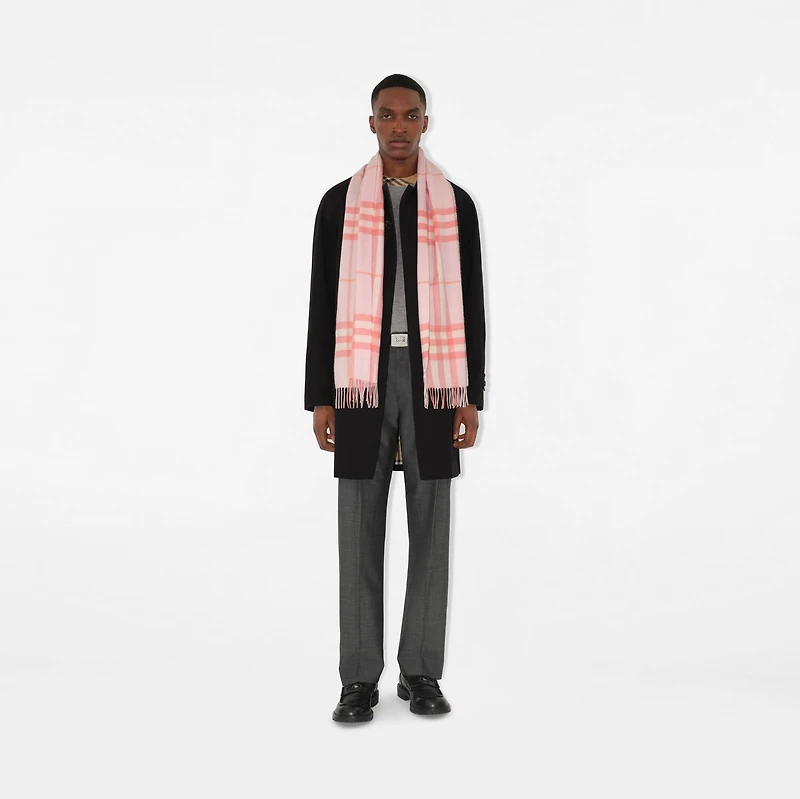 Check Cashmere Scarf in Sugar | Burberry® Official