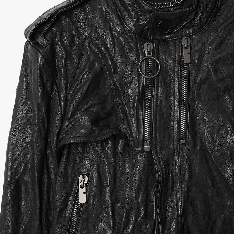 Leather Biker Jacket in Black - Women | Burberry® Official