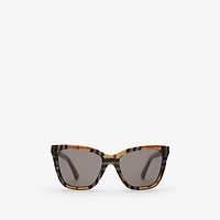 Check Square Sunglasses in Light sand beige - Women | Burberry® Official