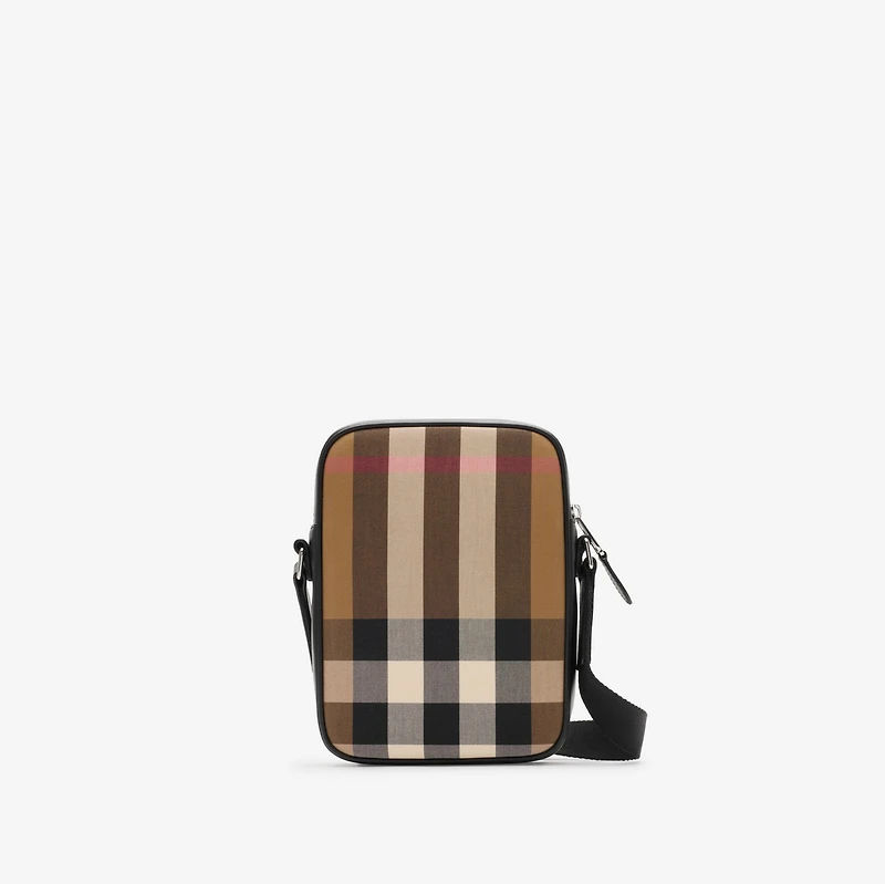 Check Crossbody Bag in Taupe brown - Men | Burberry® Official