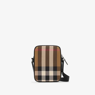 Check Crossbody Bag in Taupe brown - Men | Burberry® Official