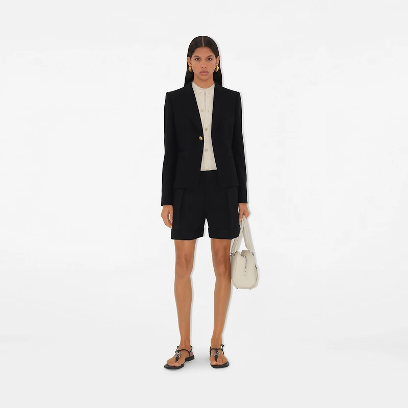 Wool Tailored Jacket in Black - Women | Burberry® Official