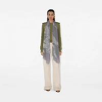 Wide EKD Wool Scarf in Mist | Burberry® Official