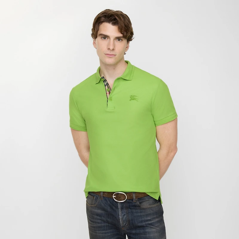 Cotton Polo Shirt in Calyx green - Men | Burberry® Official