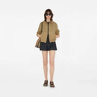 Belted Check Denim Shorts in Indigo - Women, Cotton | Burberry® Official