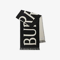Logo Wool Scarf in Black/calico | Burberry® Official
