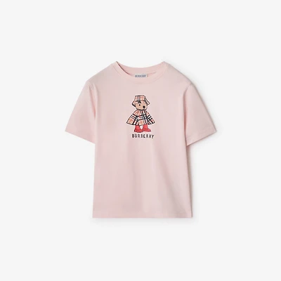 Rainy Day Bear Cotton T-shirt in Ice pink | Burberry® Official