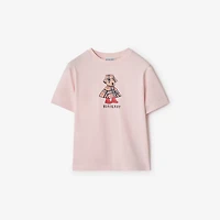 Rainy Day Bear Cotton T-shirt in Ice pink | Burberry® Official