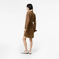 Silk Crepe de Chine Shirt Dress in Puddle brown - Women | Burberry® Official