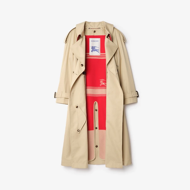 Long Gabardine Fitzrovia Trench Coat with Warmer in Limestone beige - Women, Wool | Burberry® Official