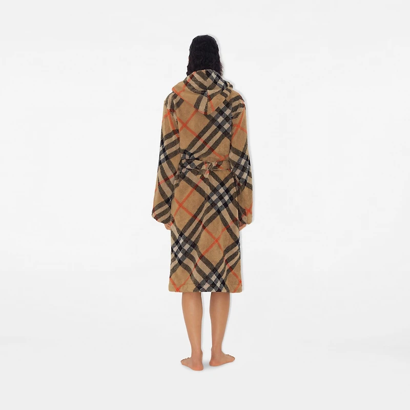 Check Cotton Robe in Sand | Burberry® Official