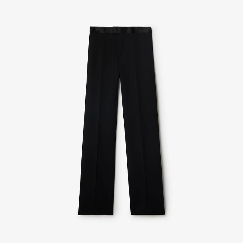 Wool Tuxedo Trousers in Black - Women | Burberry® Official
