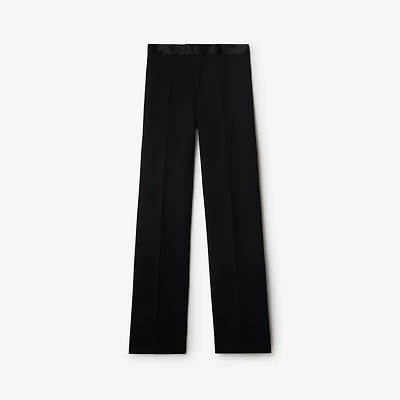 Wool Tuxedo Trousers in Black - Women | Burberry® Official