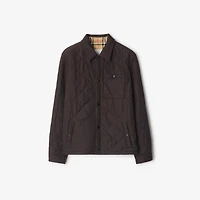 Reversible Quilted Nylon Overshirt in Clove brown - Men | Burberry® Official