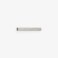 Engraved Check Tie Bar in Silver - Men | Burberry® Official