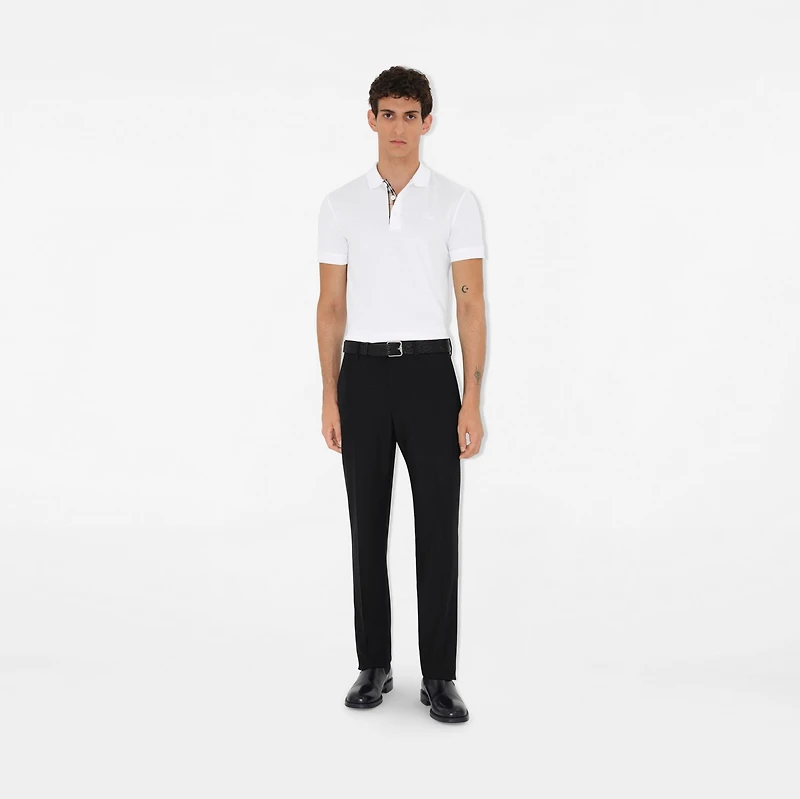 Cotton Polo Shirt in White - Men | Burberry® Official