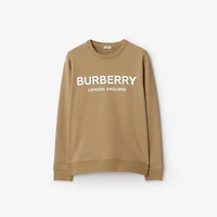 Logo Cotton Sweatshirt in Archive beige - Men | Burberry® Official