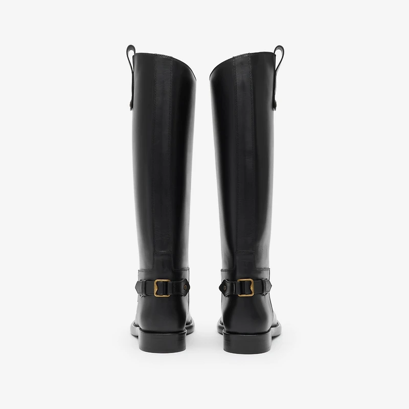 Leather Cavalier Boots in Black - Women | Burberry® Official