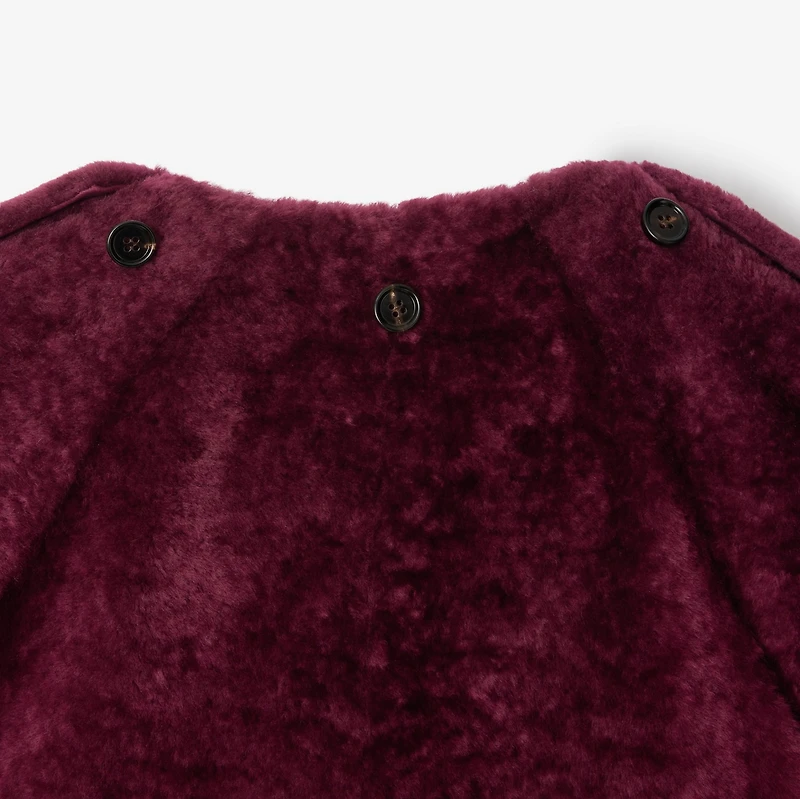 Detachable Scarf Shearling Jacket in Ruby red - Women, Suede | Burberry® Official