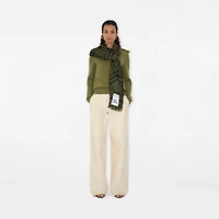 Wide Check Wool Silk Scarf in Shrub/black | Burberry® Official