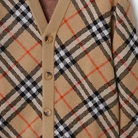 Check Wool Cardigan in Sand | Burberry® Official