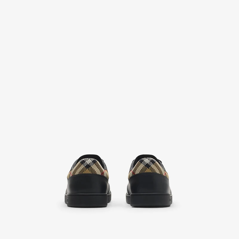 Leather Set Sneakers in Black/sand beige - Men | Burberry® Official