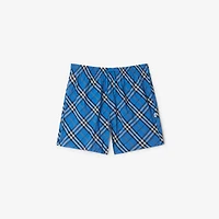 Check Swim Shorts in Hyacinth blue - Men | Burberry® Official