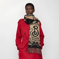 Wide Reversible Stormy Knight Scarf in Sand | Burberry® Official