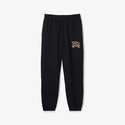 EKD Check Cotton Jogging Pants in Black - Men | Burberry® Official