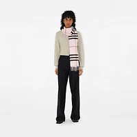 Check Cashmere Scarf in Pale candy pink | Burberry® Official