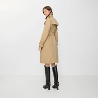 Long Kensington Heritage Trench Coat in Honey beige - Women, Cotton Gabardine | Burberry® Official