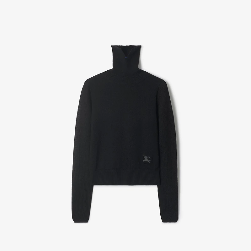 Wool Blend Sweater in Black - Women | Burberry® Official