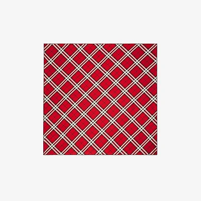 Check Silk Scarf in Scarlet | Burberry® Official