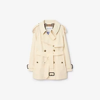 Short Lightweight Cotton Fitzrovia Trench Coat in Ceramic white - Women | Burberry® Official