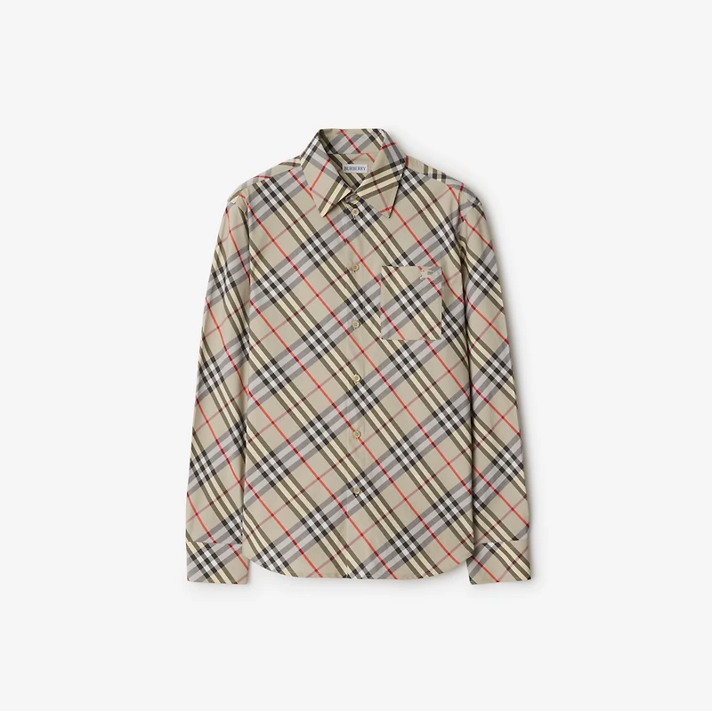 Regular Fit Check Cotton Shirt in Chipping - Women | Burberry® Official