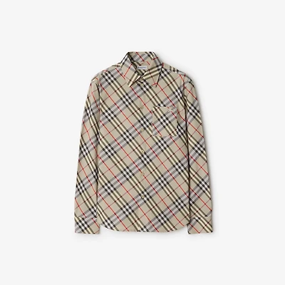 Regular Fit Check Cotton Shirt in Chipping - Women | Burberry® Official