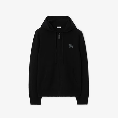 Wool Zip Hoodie in Black - Men, Cashmere | Burberry® Official
