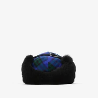 Check Wool Trapper Cap in Knight blue - Men | Burberry® Official