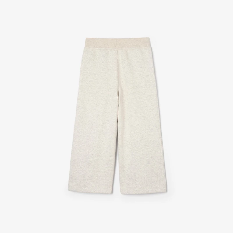 Check Knight Stamp Cotton Jogging Pants in White melange | Burberry® Official