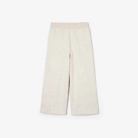 Check Knight Stamp Cotton Jogging Pants in White melange | Burberry® Official